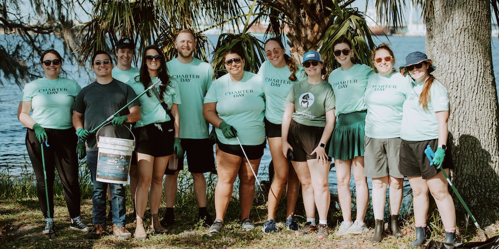 Charter Day volunteers clean up St. Johns River